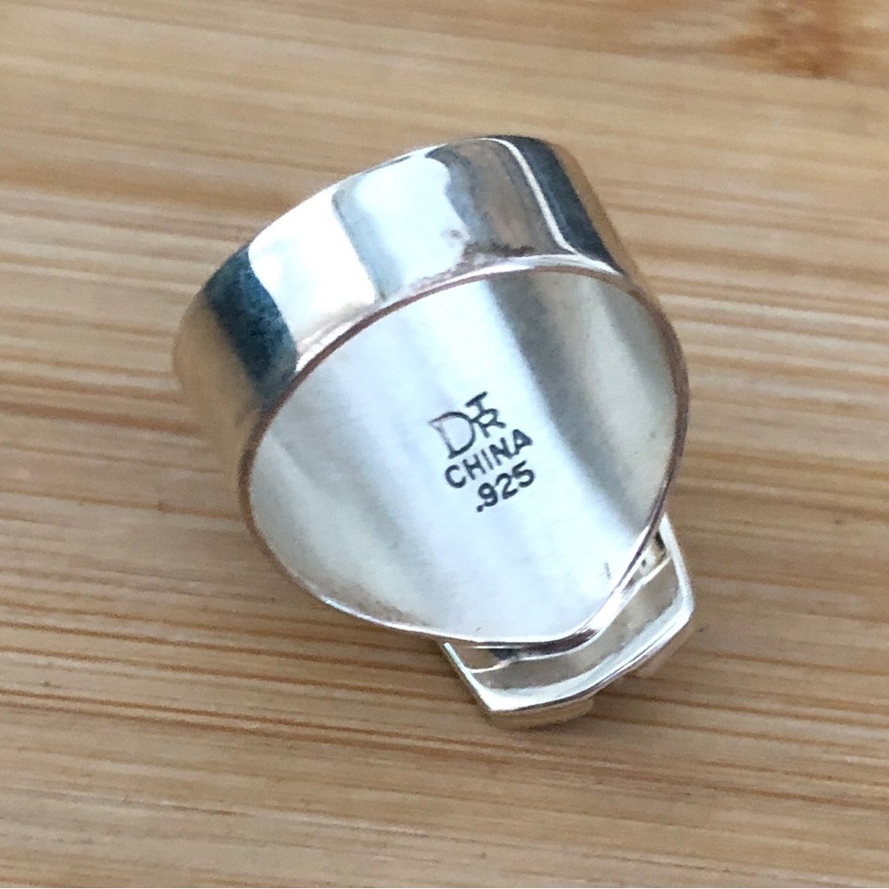 $74 Jay King Estate Ring Sterling Silver Marked DRT China 925 Size 9 & 1/2 - Picture 9 of 10